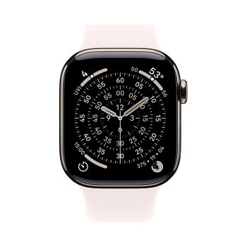 Apple Watch Series 11, 42 mm, Nalural Titanium GPS+Cellular, Light Blush Sport Band M/L